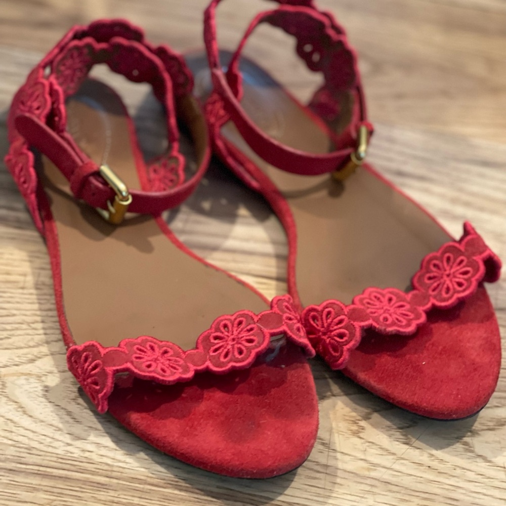 See By Chloe Red Floral Sandals